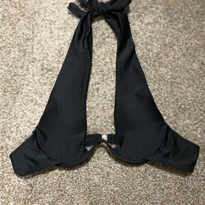 Cider Black Halter Bikini Top